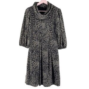 𝅺SALE! NEW DIRECTIONS Cowl Neck Animal Print Knit Dress Size Medium 8/10